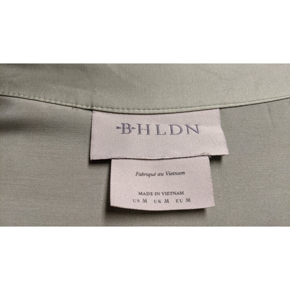 Women's BHLDN BEHOLDEN Sage Green Viscose Satin Tie Front Matine Robe M - Picture 12 of 14